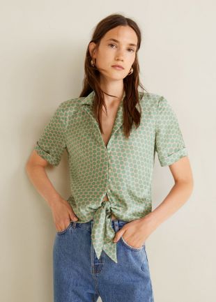 Blouse satinée pois