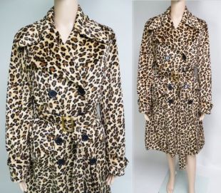 Vintage manteau léopard / / manteau des années 1960 / Leopard Print / / Double Breasted / / manteau des années 60 / / Trench Style / / ceinture assorti recouvert / / manteau d’automne