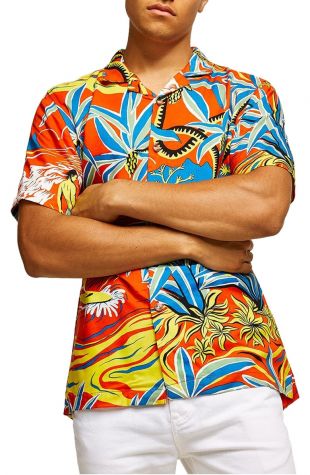 Topman Hawaiian Classic Fit Shirt