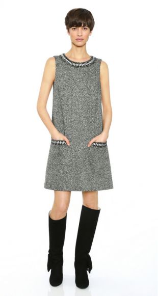 Robe en tweed noir et blanc