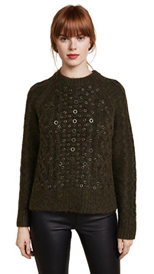 Rag & Bone Jemima Crew Neck Embroidered Sweater