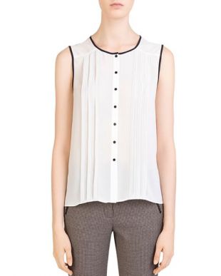 Gerard Darel Lena Sleeveless Pleated Shirt