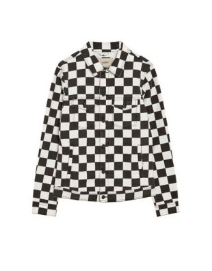 Veste jean damier - pull&bear