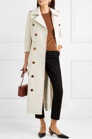 Khaite   Trench coat en gabardine de coton Charlotte