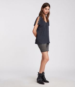 ALLSAINTS US: Womens Cruz Ida T Shirt (washed black)