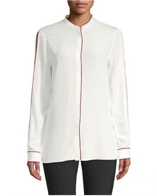 Escada Nimowa Collarless Button-Down Shirt