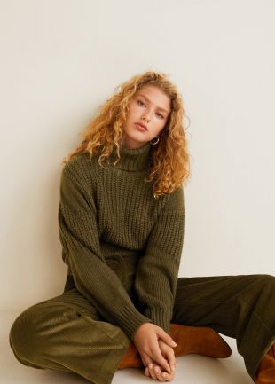 Contrasting knit sweater    Women | MANGO United Kingdom