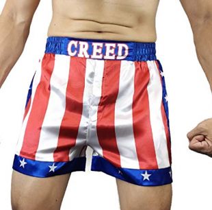 CREED Rocky Men's Apollo Johnson Movie Boxing American Flag Shorts Trunks boxers (L)