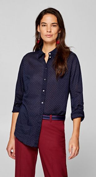Blouse à pois imprimé en voile délicat