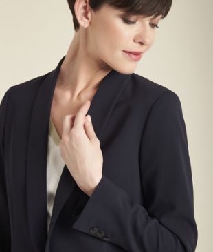 Veste marine microfibre col chale stella   Vestes