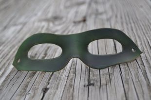 Dark green leather superhero mask