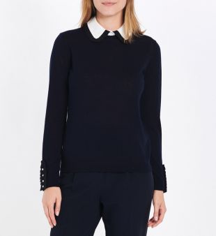 Pull marine col claudine