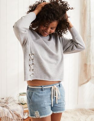Aerie Lace Up Side Sweatshirt