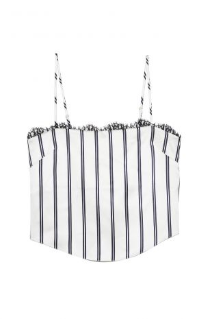 Straight Neck Cami With Lace Trim