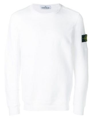 Stone Island Sweat à Patch Logo Sur La Manche