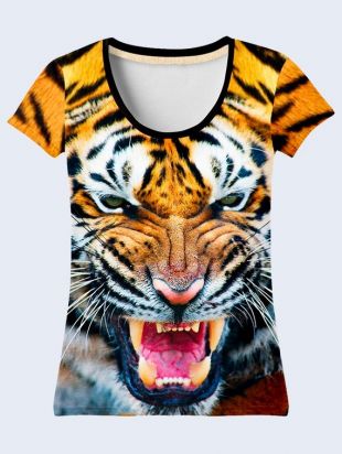 Tigre T Shirt, Animal Tee Shirts, Top femmes Orange, imprimé chemises, drôle de cadeau, d’été femmes vêtements, chemise de visage de l’Animal