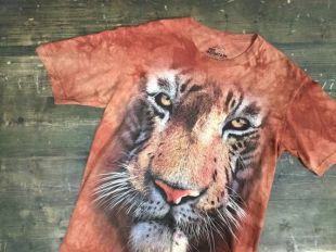Tie Dye Tiger Face T Shirt