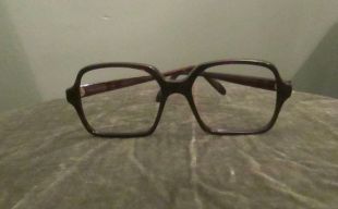 des années 1970 carré brun lunettes grand unisexe
