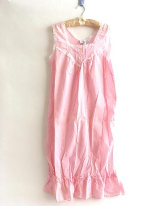 Chemise de nuit Vintage sans manches à volants milieu longueur rétro nuisette dentelle rose Bubblegum