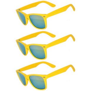 Retro Matte 80's Vintage Party Sunglasses Yellow Frame Yellow Lens OWL (3 Pack)   Walmart.com