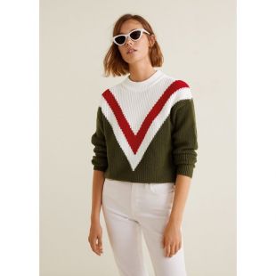 Pull over tricolore coton