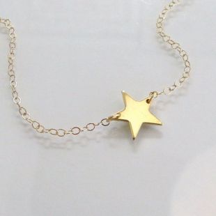 Star Necklace, 14K Gold
