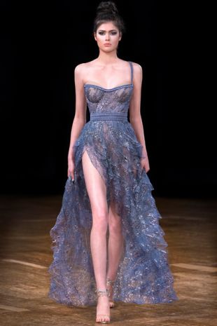 Aadnevik Autumn/Winter 2018 blue lace gown
