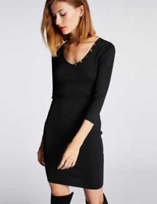 Robe en maille métallisée