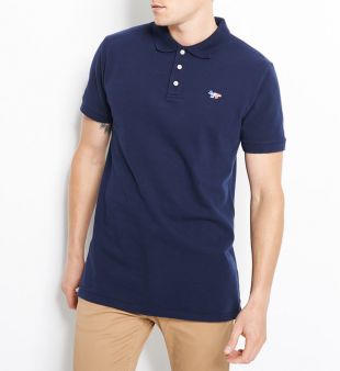 Polo en coton piqué à logo tricolore