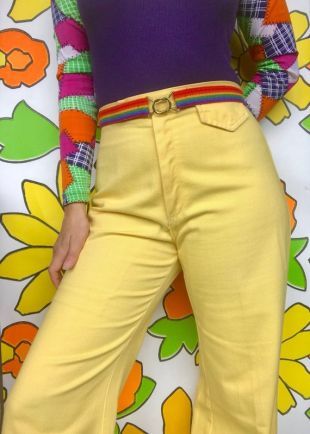 Arc en ciel vintage des années 1970 à rayures ceinture rétro 70 s 80 s pride rayure multicolore baiser fermeture estivale des années 1980 accent ceinture 34 42 » taille L   XXL