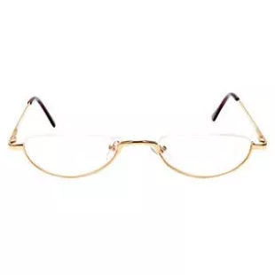 Vintage Alloy Half Moon Classic Reading Glasses Men And Women Half Frame Slim Glasses (Gold, 300)