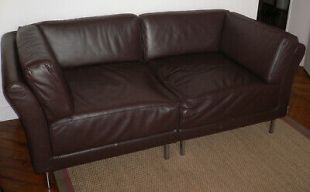 CANAPE EN CUIR HABITAT GAMME SCALA - MARRON
