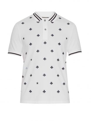 GUCCI - Bee and star-embroidered cotton polo shirt