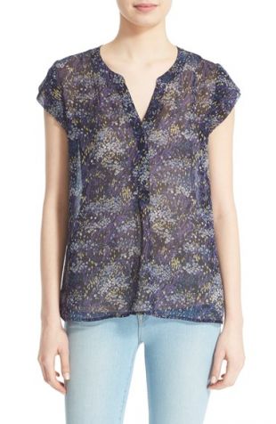 Joie 'Farhana' Floral Print Silk Top