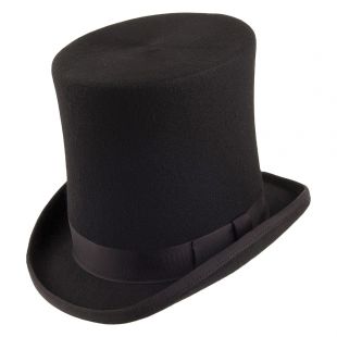 Old English Black Gents Top Hat James Delaney Fancy Dress Taboo Hat Accessory
