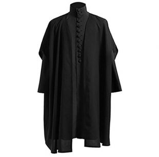 Men's Professor Severus Snape Black Cape Jacket Cosplay Halloween Costumes