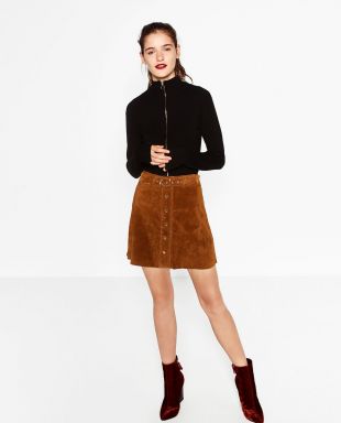 LEATHER MINI SKIRT