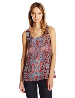 Foxcroft Women's Sleeveless Vintage Paisley Tank, Multi, Large