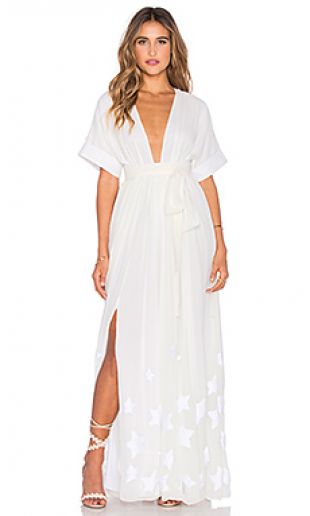 ROBE MAXI BRODÉE AVEC FENTE - Mara Hoffman