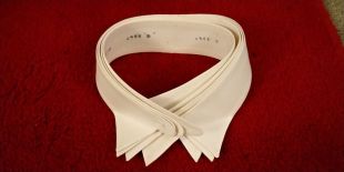 Four VINTAGE 1920'S STIFF WING COLLAR BY MARTUS 15 & 15.5" DOWNTOWN ABBEY