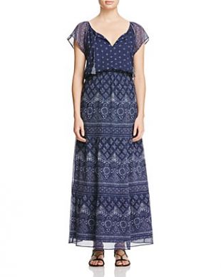Manalia Printed Silk Maxi Dress