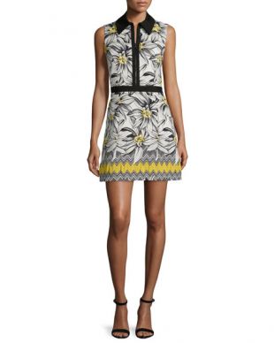 Elli Collared Floral Shirtdress, Multicolor