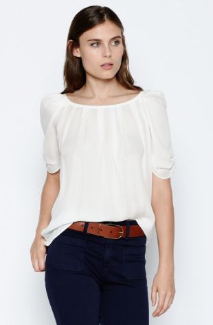 Joie Eleanor Silk Porcelain Blouse