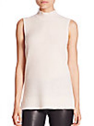 Saks Fifth Ave­nue Col­lec­tion Cash­mere Mo­ck­neck Top