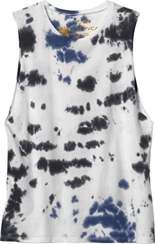 RVCA Women's Label Tie Dye Muscle T-Shirt Black Small