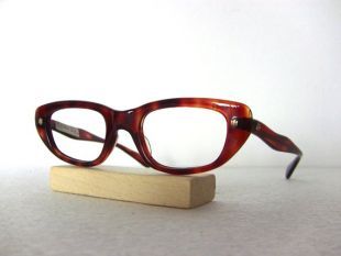 Tortoise Shell Cat Eye lunettes cadre brillant Lunettes ovales moyennes de lunettes livraison gratuite Rx Indo Espagne New Old Stock NOS 60 ' s des années 1960