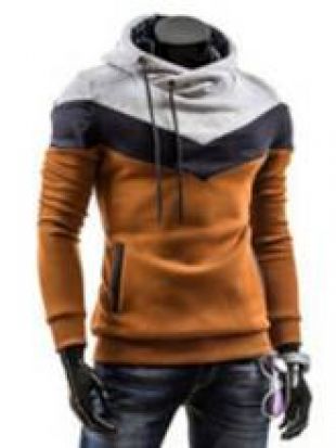 Patchwork Color Block Slim Fit Men's Hoodie