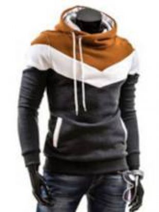 Patchwork Color Block Slim Fit Men's Hoodie