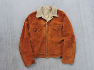BATTRE à enfer Rare Vintage des années 50 Big E corne courte Sherpa de Levi's doublé daim Trucker Jacket M