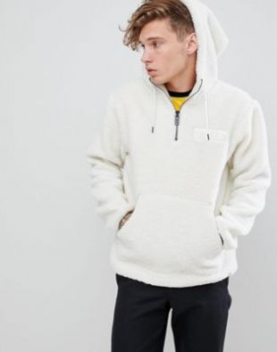 Dickies   Esmont   Hoodie imitation peau de mouton   Écru at asos.com